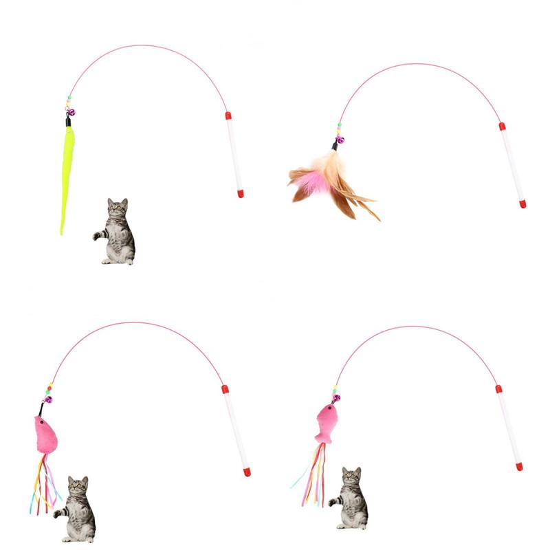 Wire Colored Steel Feather Cat Toy Toy Toy Gift Bell Cat Toy Pet Supplies