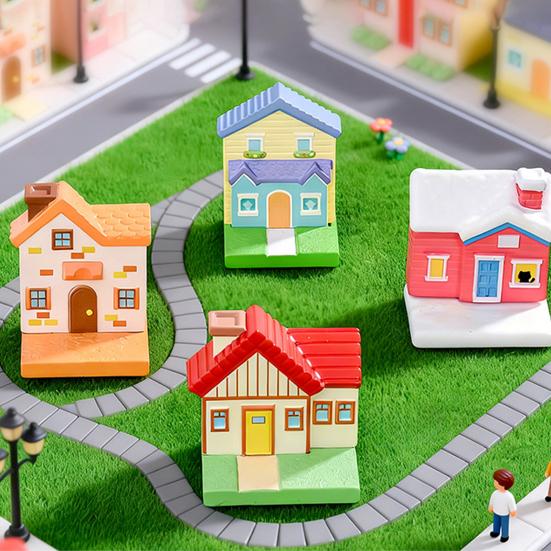 Miniature Garden Ornaments, Resin Fairy Tale House Shape, Outdoor Decor for Patio Gardens DIY Landscape Accessories