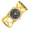 Vintage Cuff Watch for Women Open Bangle Analog Quartz Roman Numeral Dial Wristwatch