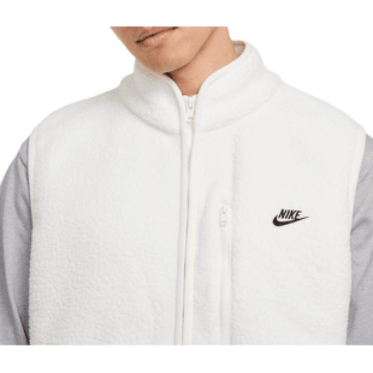 Nike Logo Stand Collar Zip Sleeveless Vest Men Vests White FZ0895-133