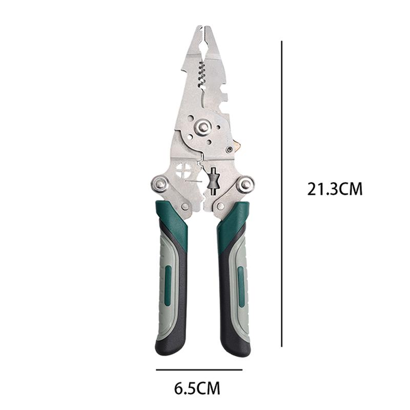 

Multi-function Electrician Wire Splitter Foldable Wire Stripper Cable Cutter Plier Crimping Cutting Winding Wrench Hand Tools