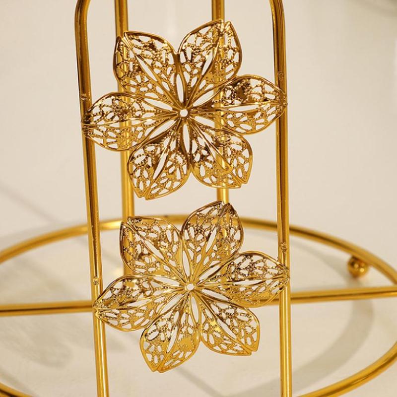 Retro Iron Tree Paper Towel Gold Free Standing Roll Paper Holder Towel One-Handed Tear Decorative Tissue Stand Kitchen