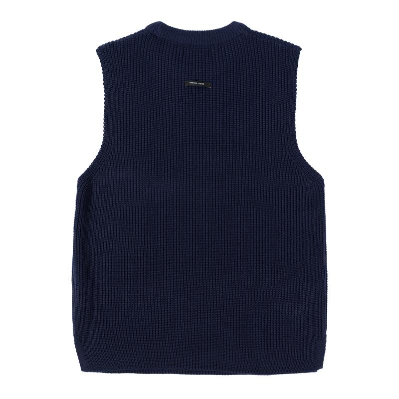 Seuteulaikeu Unknown Knit Vest (Navy)