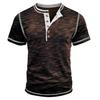 Herren Henley Shirts Color Blocked Kurzarm Rundhals Knopf Übergröße Lässig Täglich Sommer Herrenbekleidung Tops