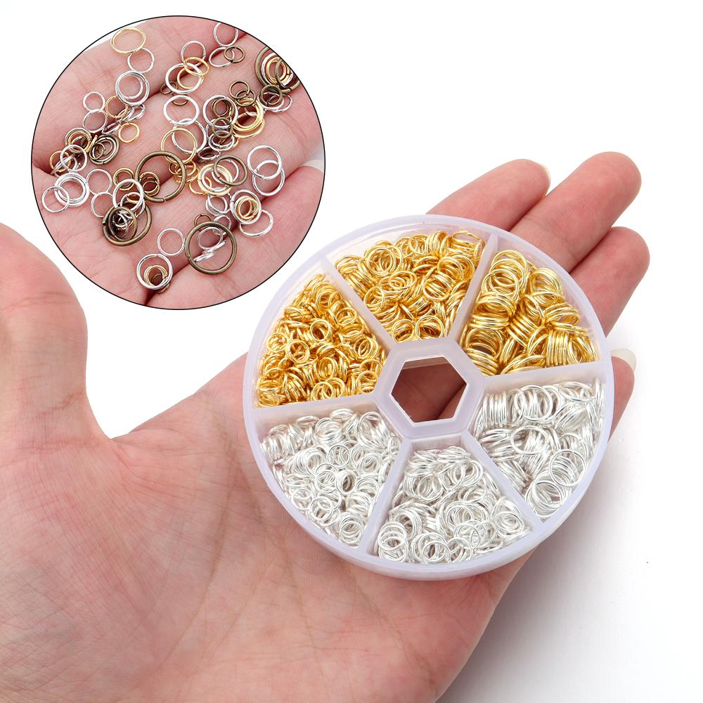 1100pcs/BOX 4 5 6 8 10 12mm Open Jump Rings Split Rings Link Loop Set Jewelry Making Kits DIY Bracelet Necklace Connector