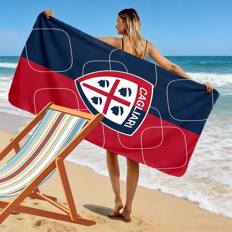 Asciugamano da Spiaggia Stampa Cagliari FC, Asciugamano Grande Morbido ad Asciugatura Rapida per Spiaggia Campeggio Nuoto