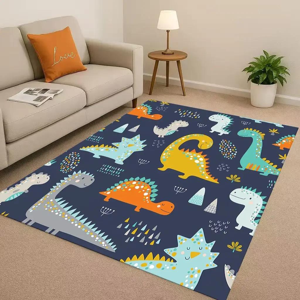 

2026 New Space Dinosaur Cartoon Dino Art Living Room Non-Slip Area Rug Carpet for Bedroom Kids Playroom Sofa,Home Decor Doormat 40x60cm( 15x23in )