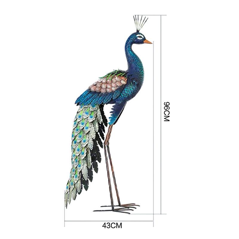 Modern Garden Decoration Peacock Statue Home Decor Metal Bird Sculpture Garden Home Accessories Large Simulation Animal Figurine