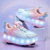 TUINANLE Barns Fritidssneakers Mellan Till Student Utomhus Led Fyrhjuliga Rullskridskor Självlysande Sneakers Skateboard USB-laddning