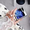 Fashion Cute Flower Chain Phone Case For Samsung Galaxy Z Flip 5 4 3 Z Flip4 Flip5 Flip3 5G Cover Glitter Leather Cases Funda