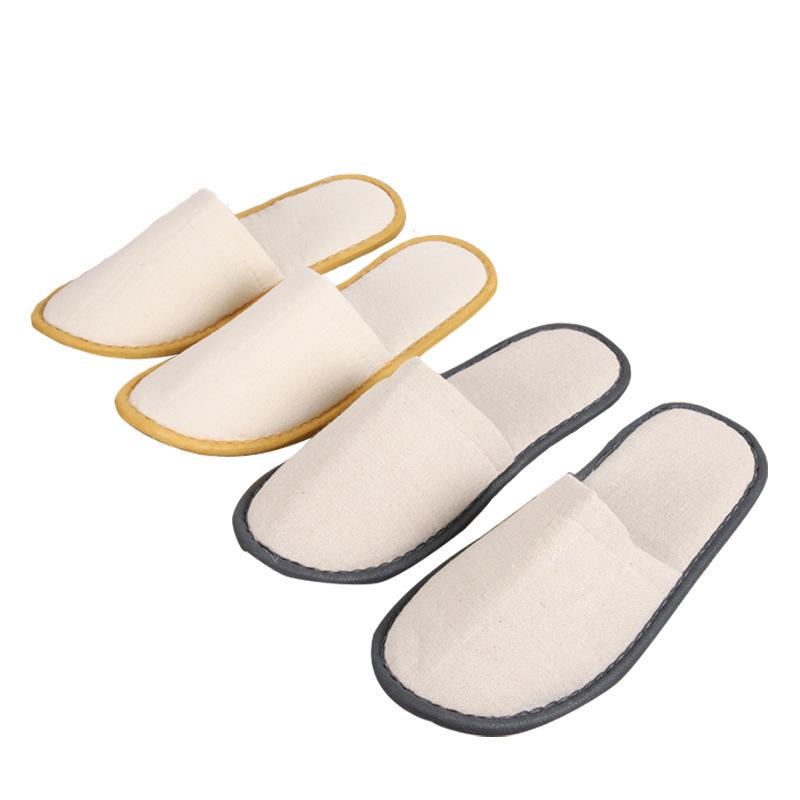 Disposable Non-Slip Canvas Slippers for Hotels and Travel