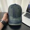 Spring and Summer Sunshade Washed Old Denim Big Head Circumference Niche Soft Top Baseball Cap Women