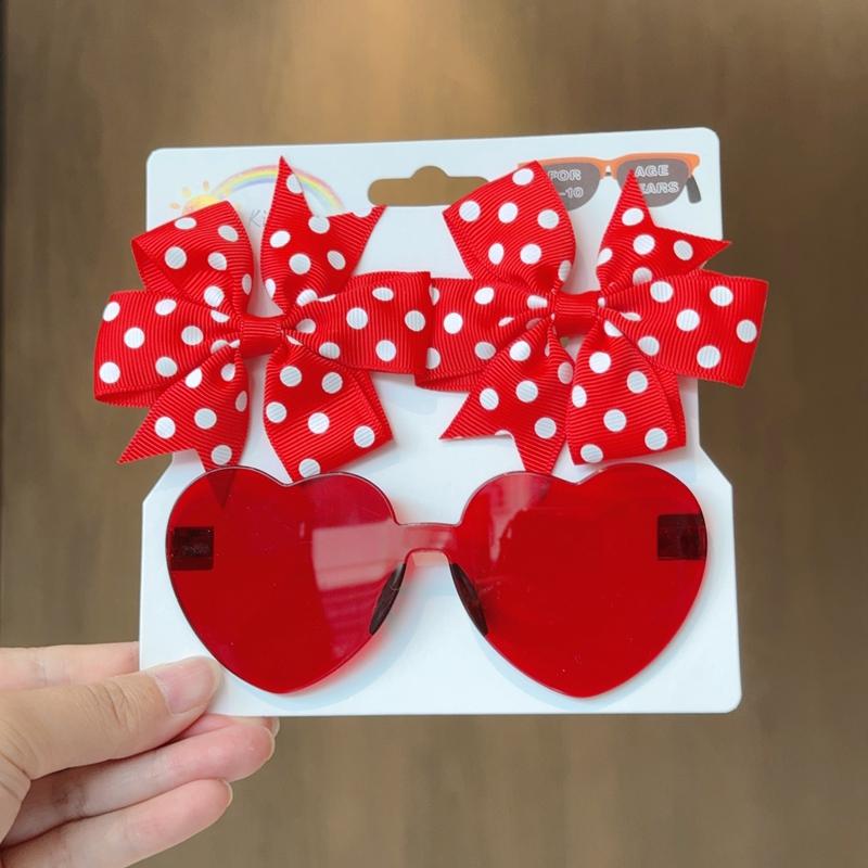 1 Zestaw Nakrycie Głowy dla Dzieci Okulary Jednolite Miękkie Kokardy Opaski Dziewczynki Koronkowa Spinka Retro Opaski Okulary Przeciwsłoneczne Zestawy Gumek do Włosów dla Dzieci