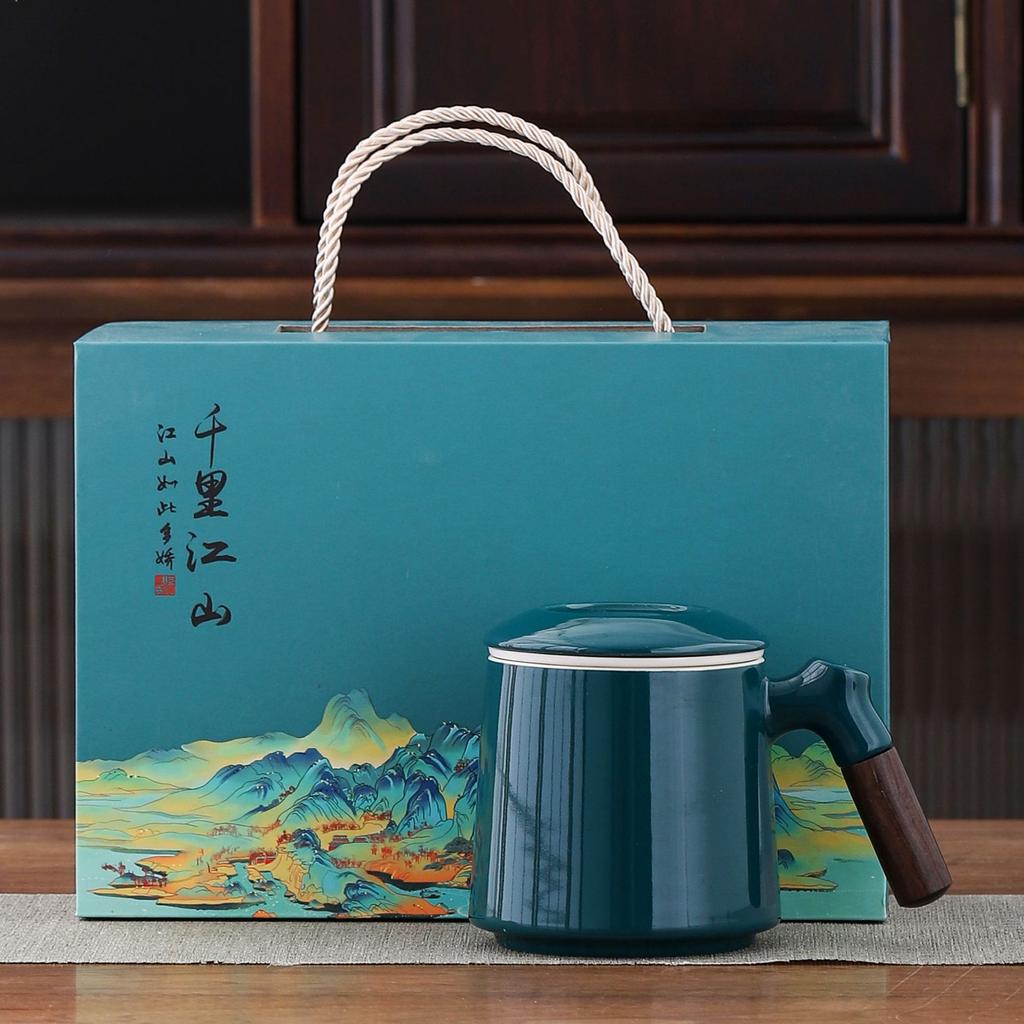 Office personal water cup, teacup, tea separation three-piece set, company anniversary gift, graduation commemorative gift can be added
