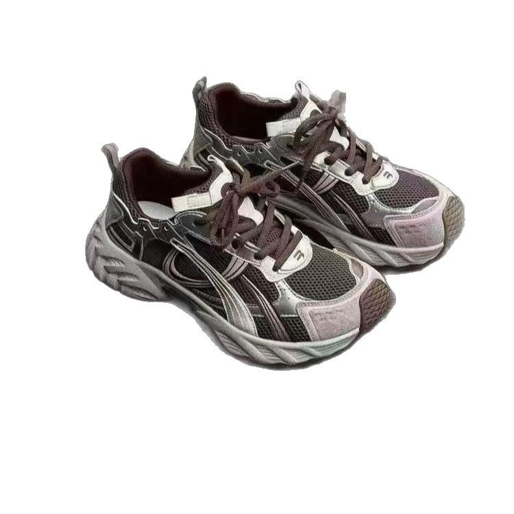 Korean Version of Leather Breathable Thick-soled Casual Sports Shoes Women's Autumn New Versatile Lightweight Soft Bottom Tide