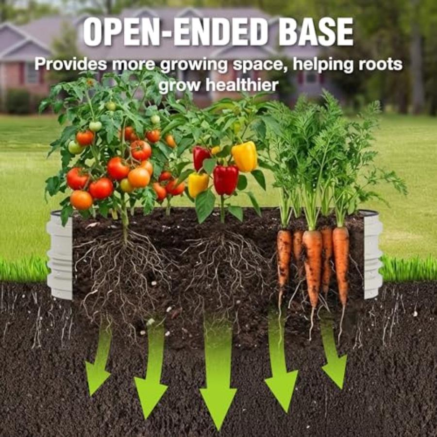 2PK 4x2x1ft Outdoor Galvanized Raised Garden Bed Kit Rust Corrosion Protection Easy Assembly Safe Edge Ideal for Vegetables Flo