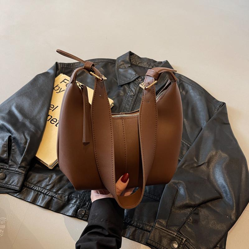 Korean Style Handheld Shoulder Bag For Women Pu Soft Leather Casual Accessory