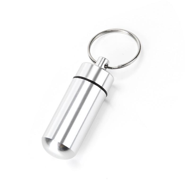 Aluminum Alloy Waterproof Medicine Bottle Keychain - Portable Outdoor Pill Box