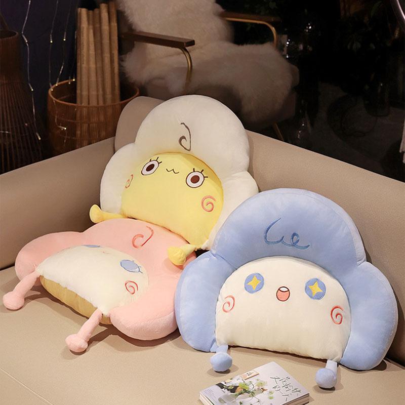 Cute Half Flower Plush Backrest Cushion Kid Cartoon Body Pillow For Bedroom Living Room Sofa Cozy Seat Cushion For Long Sitting
