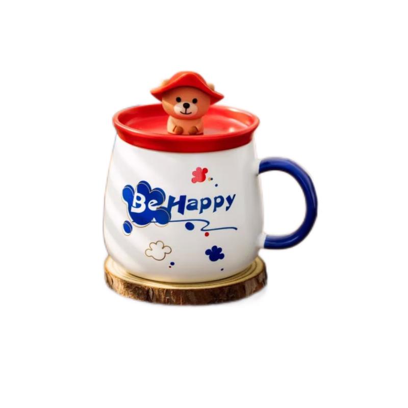 Shangheng Ceramic Cartoon Coffee Mug with Lid