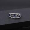 GB 0,65 ct natürlicher blauer Saphir-Ring, 925er-Sterlingsilber, schicker, klassischer, ovaler Edelstein-Ring für Damen, edler Schmuck