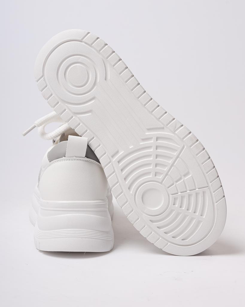 Кроссовки на платформе с сеткой Allsy 6808 36 белые кожа текстиль