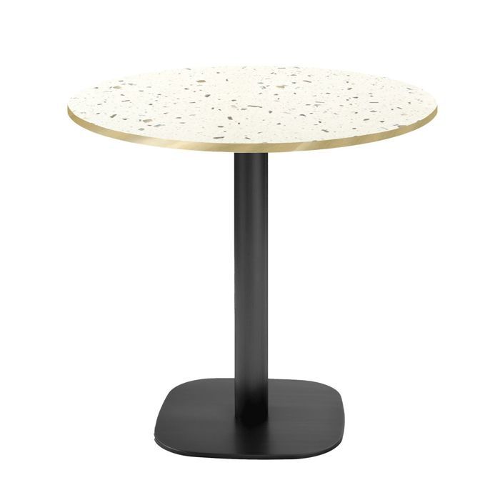 Round Table Ø 70 Cm - Round Model Terrazzo Cassata Brass Edges