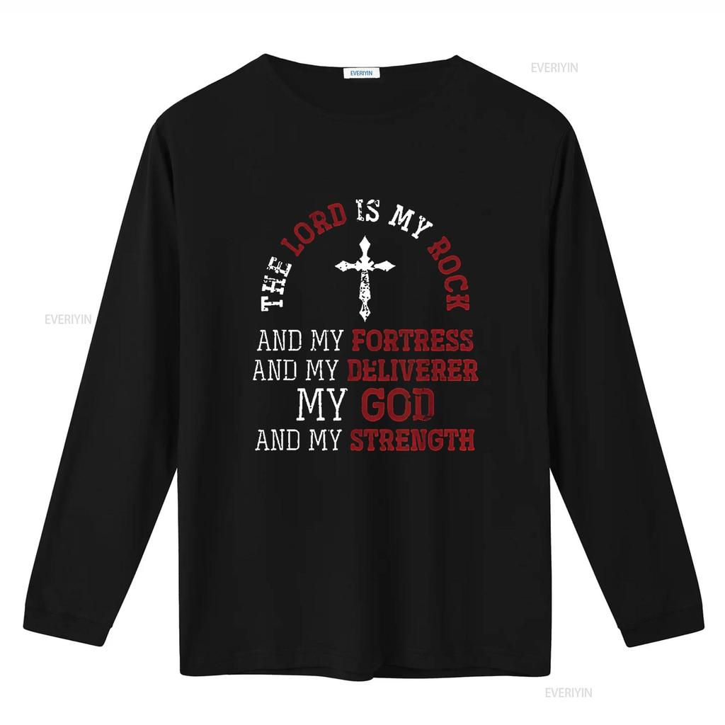 Womens My God And Strength Jesus Lord Devotee Bible Prayer T Shirt Black Large vintage Washed Casual Versatile Stretched homme