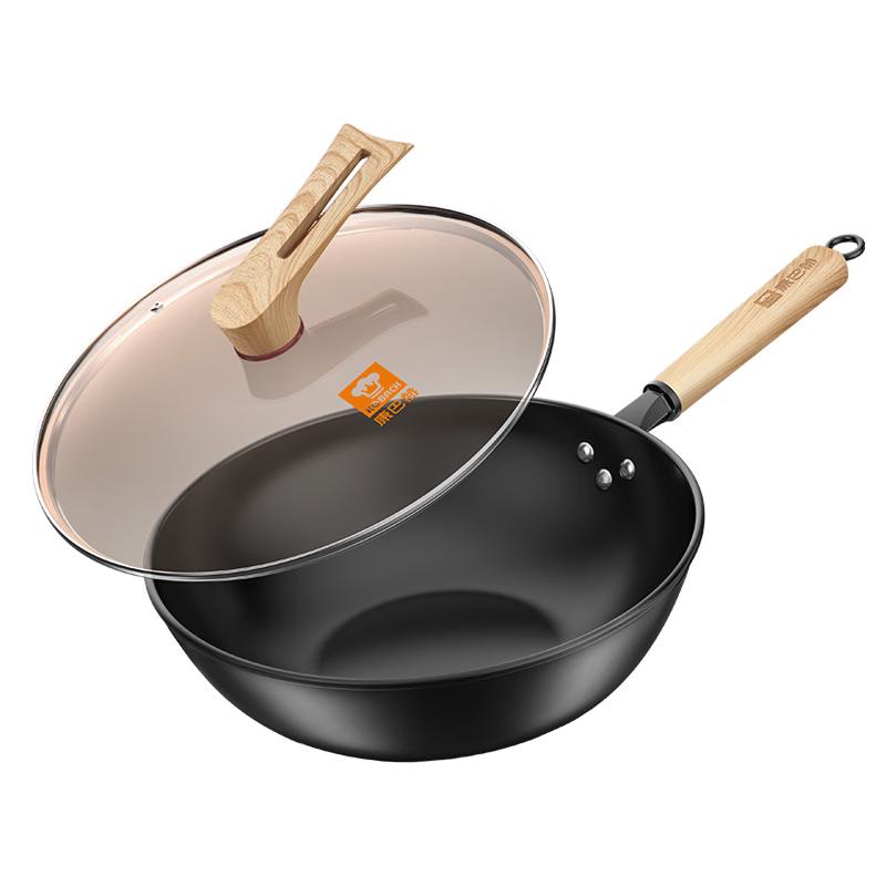 KOBACH 32cm Non-Coated Fine Iron Wok