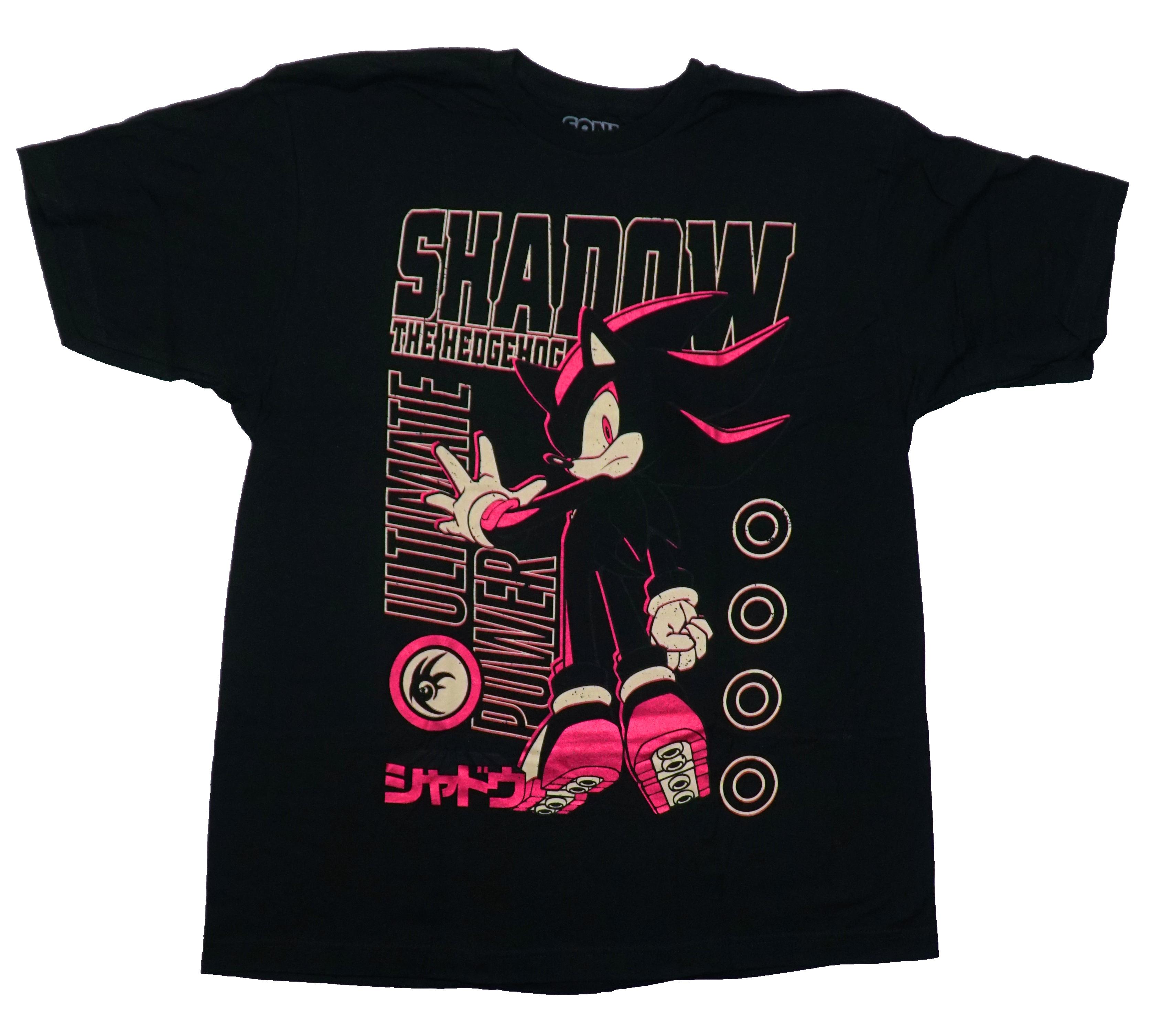 Sonic the Hedgehog Mens T-Shirt - Shadow Ultimate Power Red Glittery XXXL