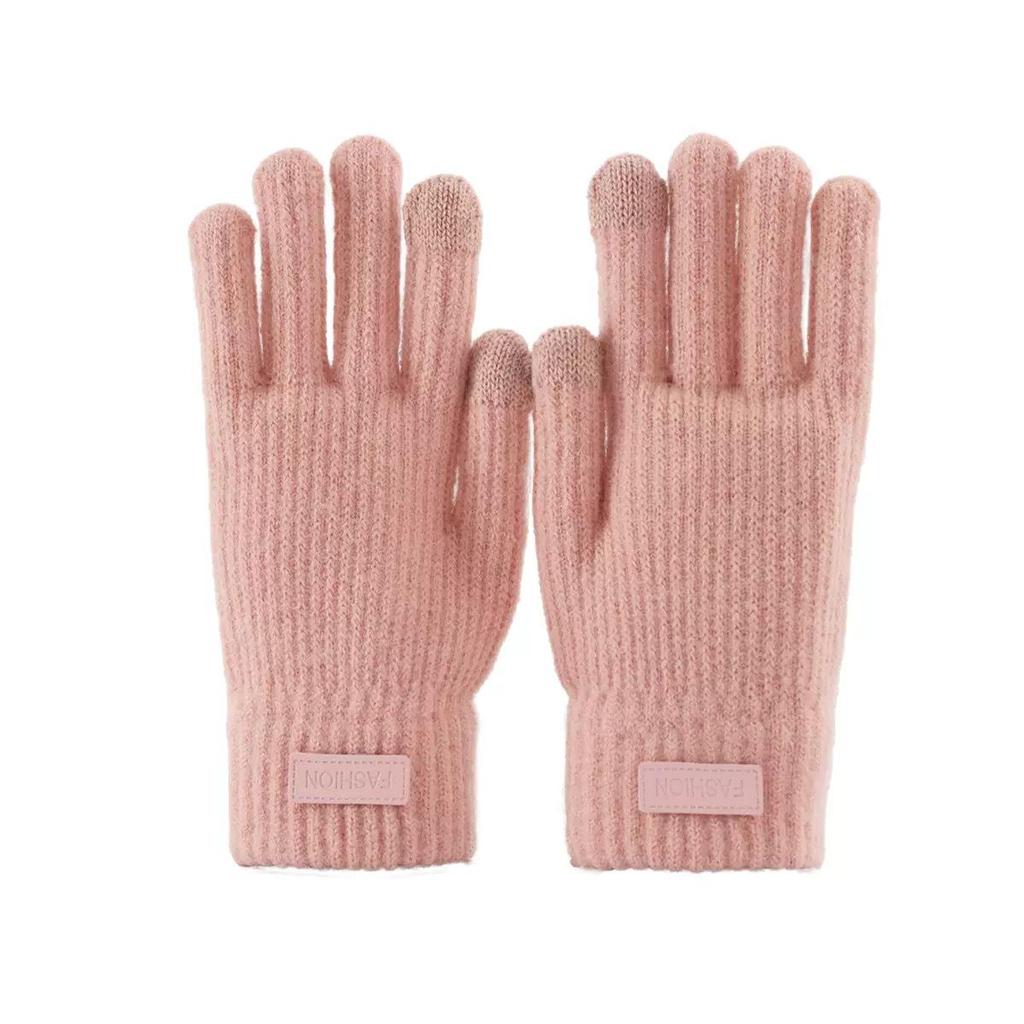 Unisex Winter Wool Knitted Gloves - Warm, Thick, Cold-Proof, Touchscreen Compatible for Cycling and Outdoor Activities