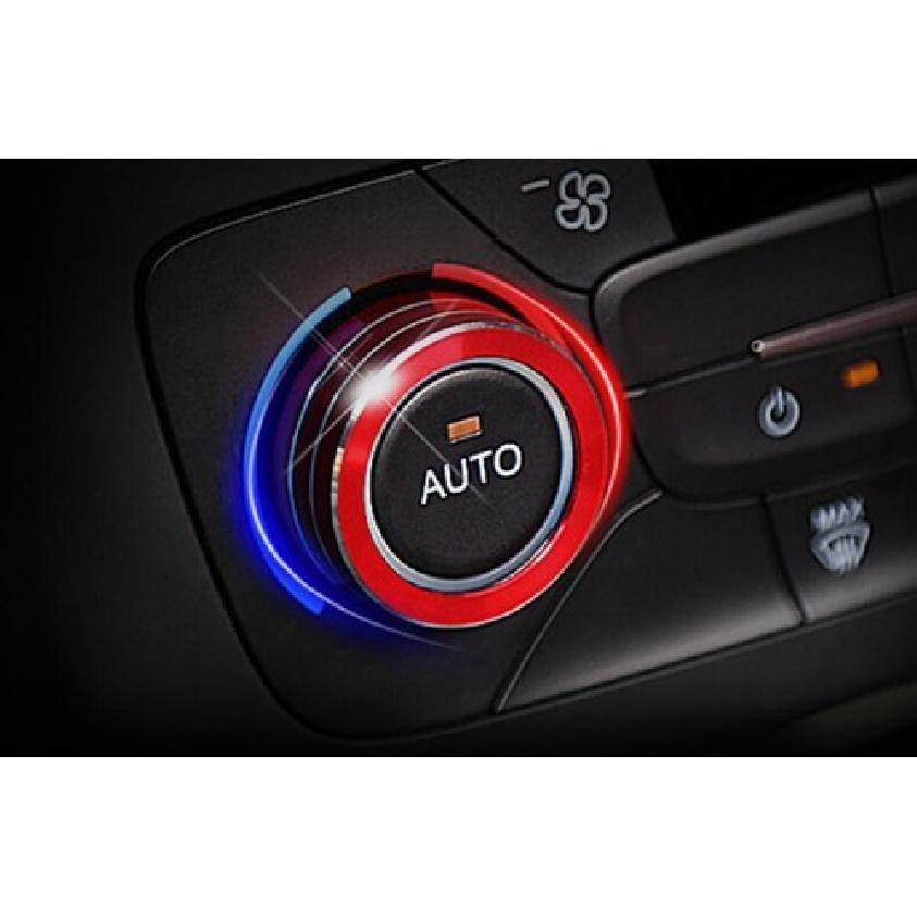 Middle Console Fit For Ford Focus 2015-2018 Aluminum Red 2PCS AC Knob Cover Trim