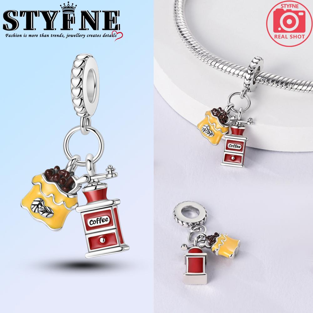 Copper American Coffee Fries Charm Plata Pendant Beads Fit Charms Original Bracelet For Women Jewelry Making