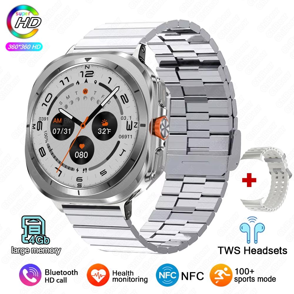 2025 New Smartwatch Watch 7 Man Woman Sports Outdoor Compass Bluetooth Call 32GB NFC Heart Rate Weather For Samsung Smartwatch