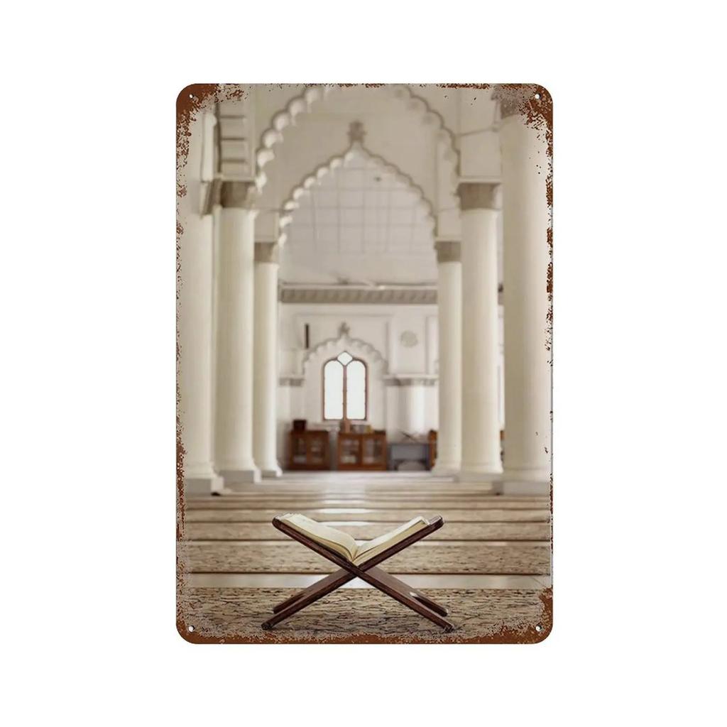 Islamische Beige Landschaft Kunst Poster Drucke Moschee Marokko Wand Metall Zeichen Böhmen Bild für Wohnzimmer Kaffee Bar