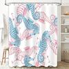 Ozeanisches Seepferdchen Badevorhang Rosa Blau Gemustert Duschvorhang für Badezimmerdekorationen