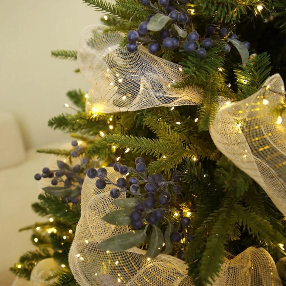 Festive Garland Decor Christmas Tree Ornamental Purple Blueberry Decorations For Christmas Long-lasting Artificial Leaves