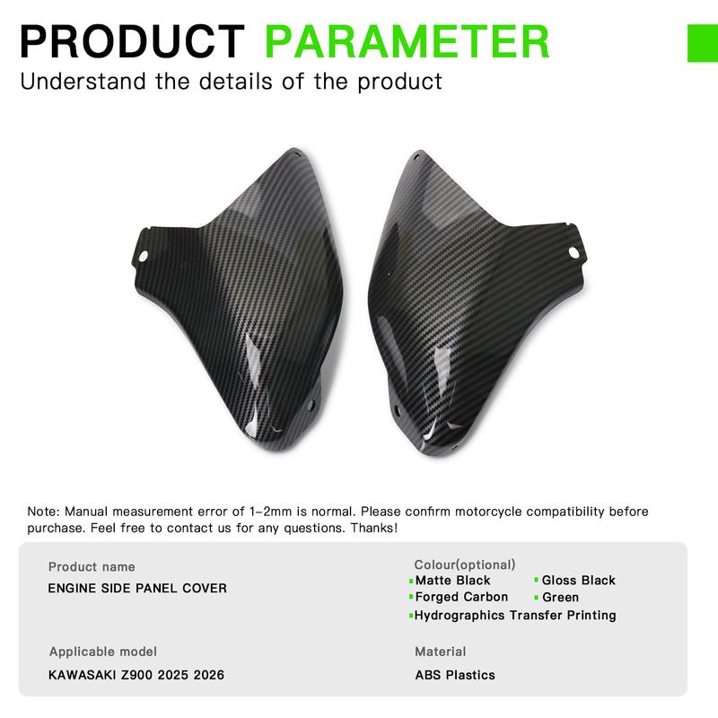 For Kawasaki Z900 Z900SE Motorcycle Radiator Side Cover Spoiler Fairing Aerodynamics Side Wing Cover Z900 Side Cover 2025 2026