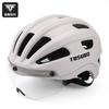 Unisex Cycling Helmet With Detachable Magnetic Photochromic Visor Mountain Road Bikes PC Shell M/L