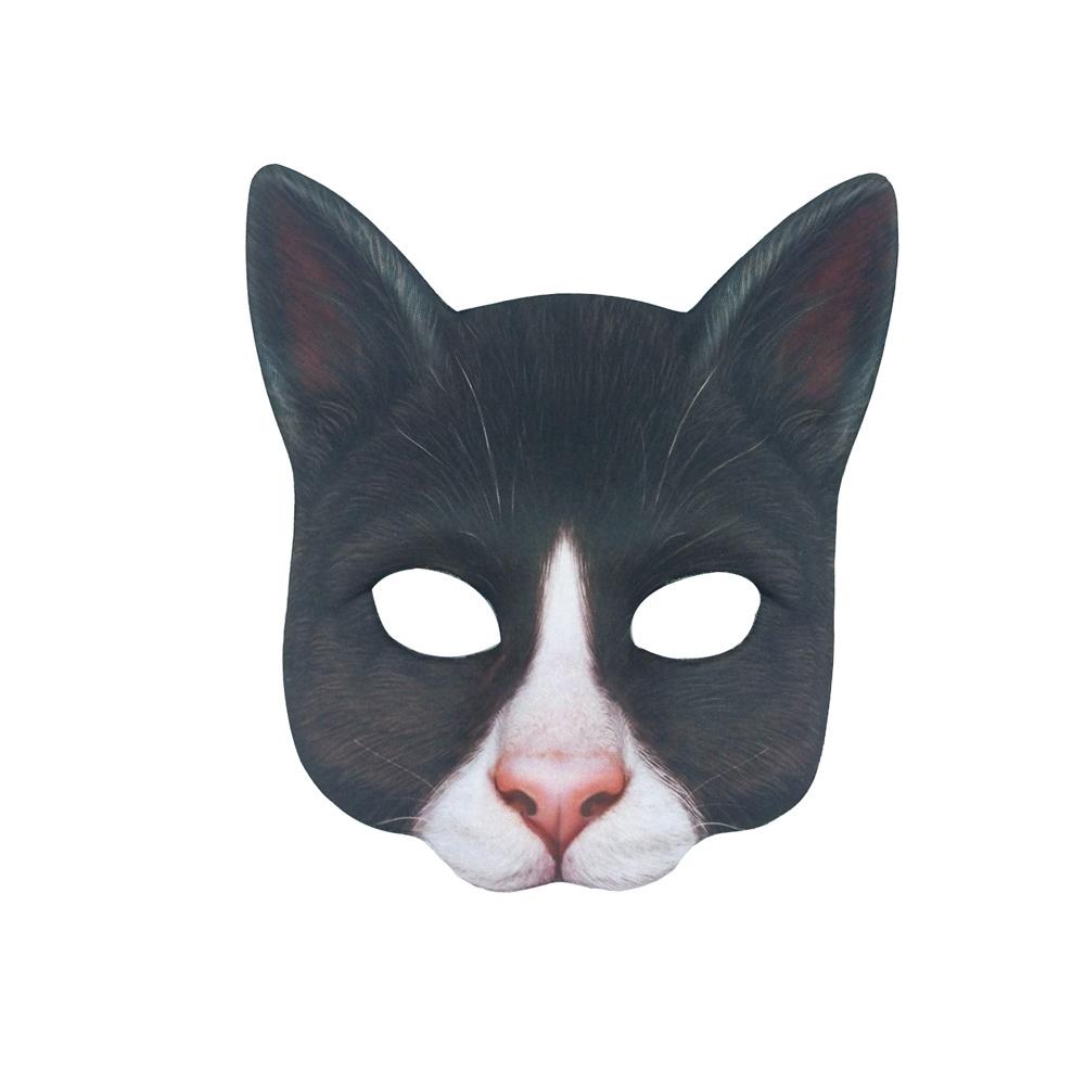 3pcs Realistic Cat Masks for Halloween Christmas Easter Party Party Accessory