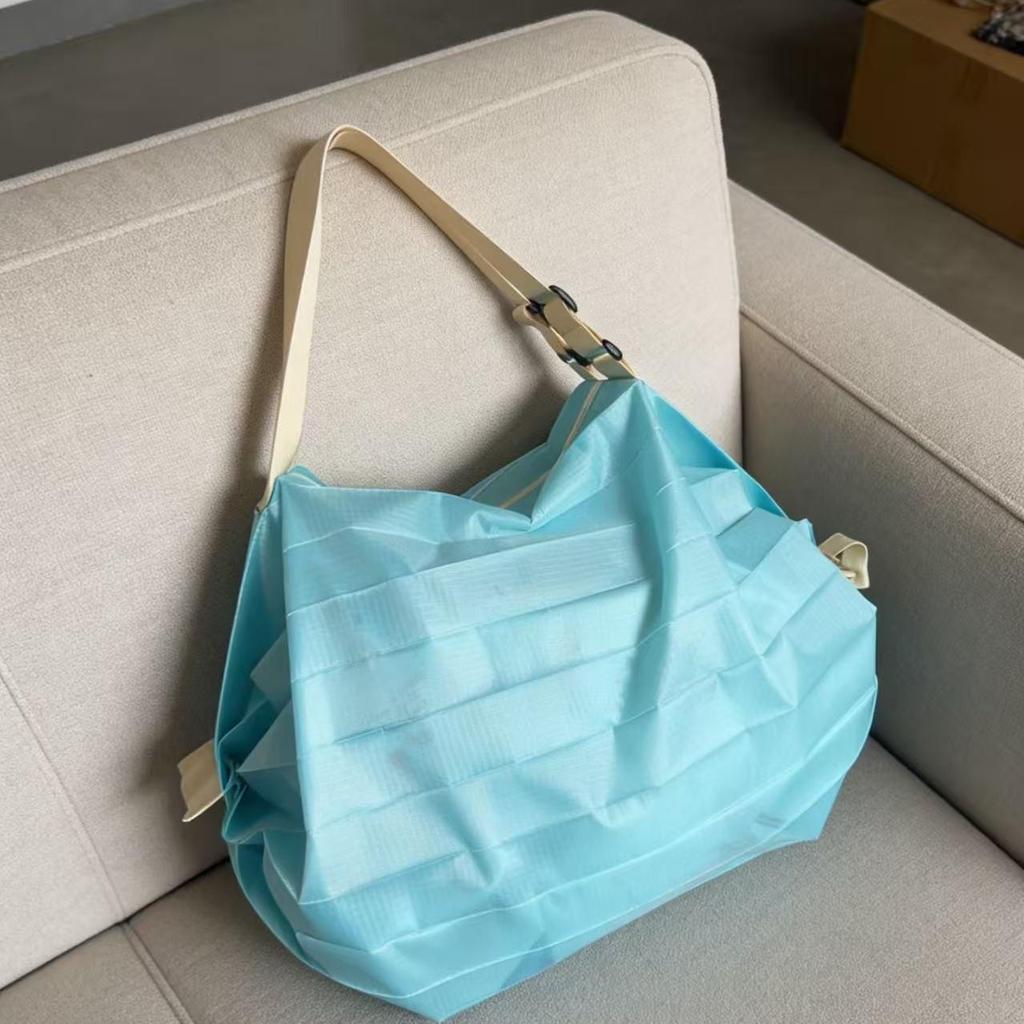 Japanese Accordion Spring Roll Foldable Shopping Bag: Large Capacity, Portable Handbag, Organizer
