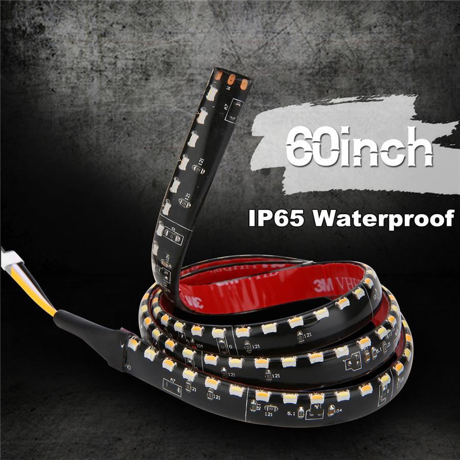 2PC LED Headlight Trunk Signal White & Yellow Strip Light NO Error 12V Universal