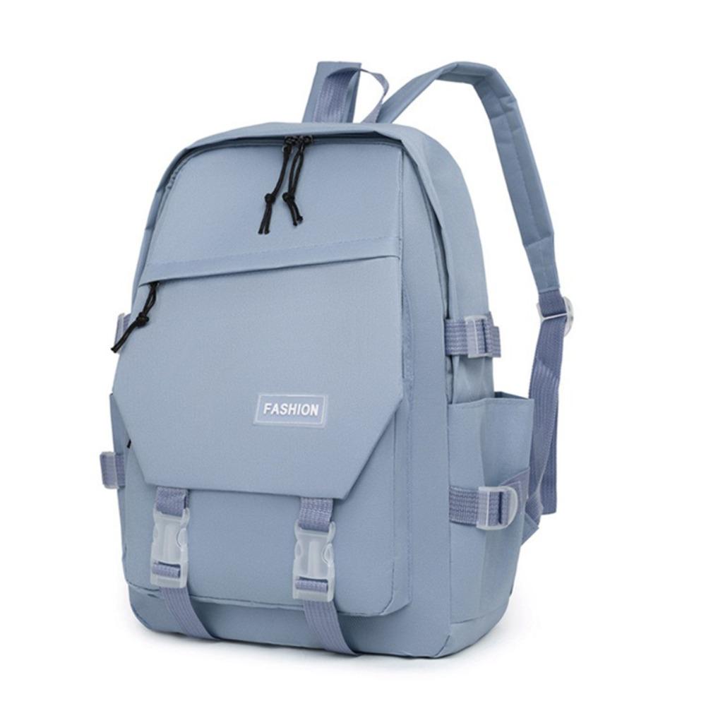New Nylon Schoolbag Solid Color Large Capacity Bookbags Waterproof Alleviate Burden Backpack Back To School Gift
