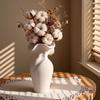 Minimalist White Ceramic Vase: Elegant Ornament for Living Room or Dining Table, Ideal for Hydroponics and Flower Arranging