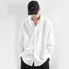 Men Loose Long Sleeve Casual Thin Solid Plus Size Dress Shirt
