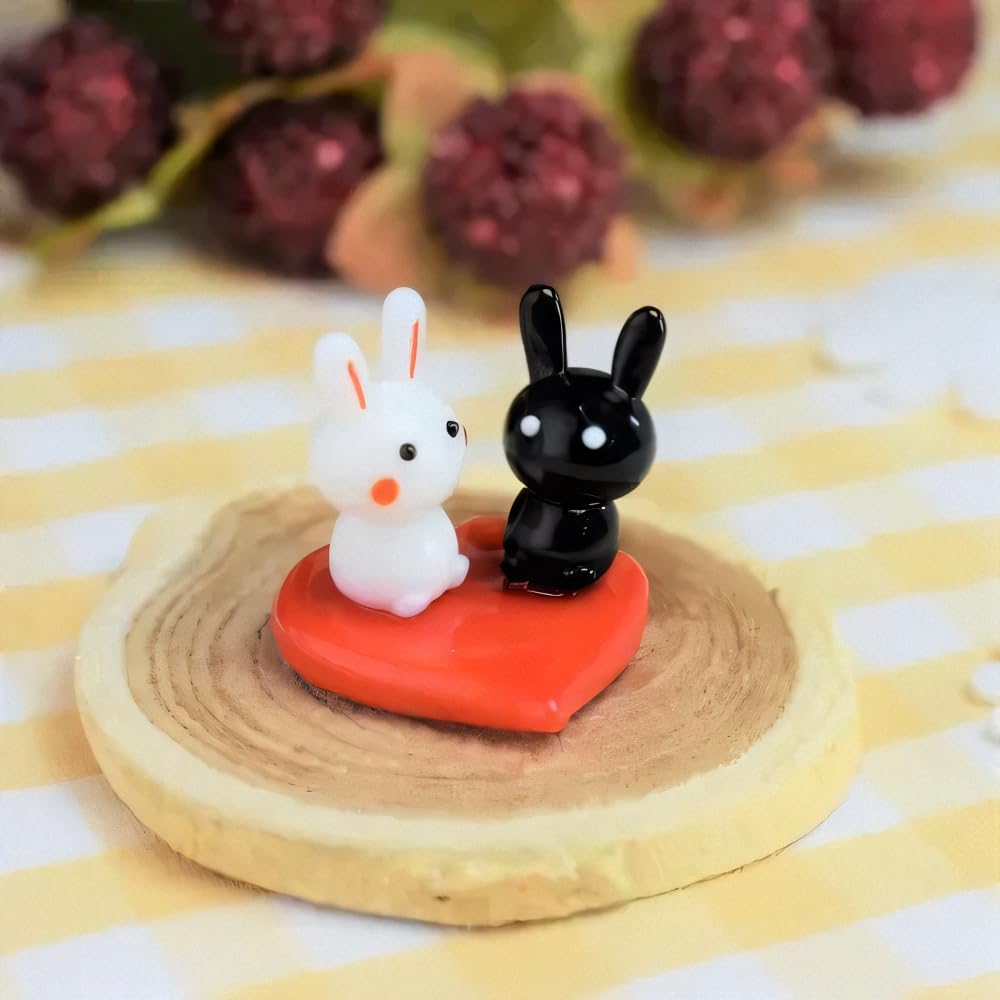 Four Cart Cute Handmade Glass Lovely Rabbit