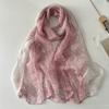 Sunscreen Silk Scarf Seaside Beach Towel Long Ladies Silk Scarf Lotus Pond Moonlight Thin Silk Scarf