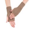 Lange Dicke Gestreifte Kurze Modehandschuhe Herbst und Winter Neu Damen Gestrickte Wolle Fingerlose Armstulpen Handgelenkstulpen