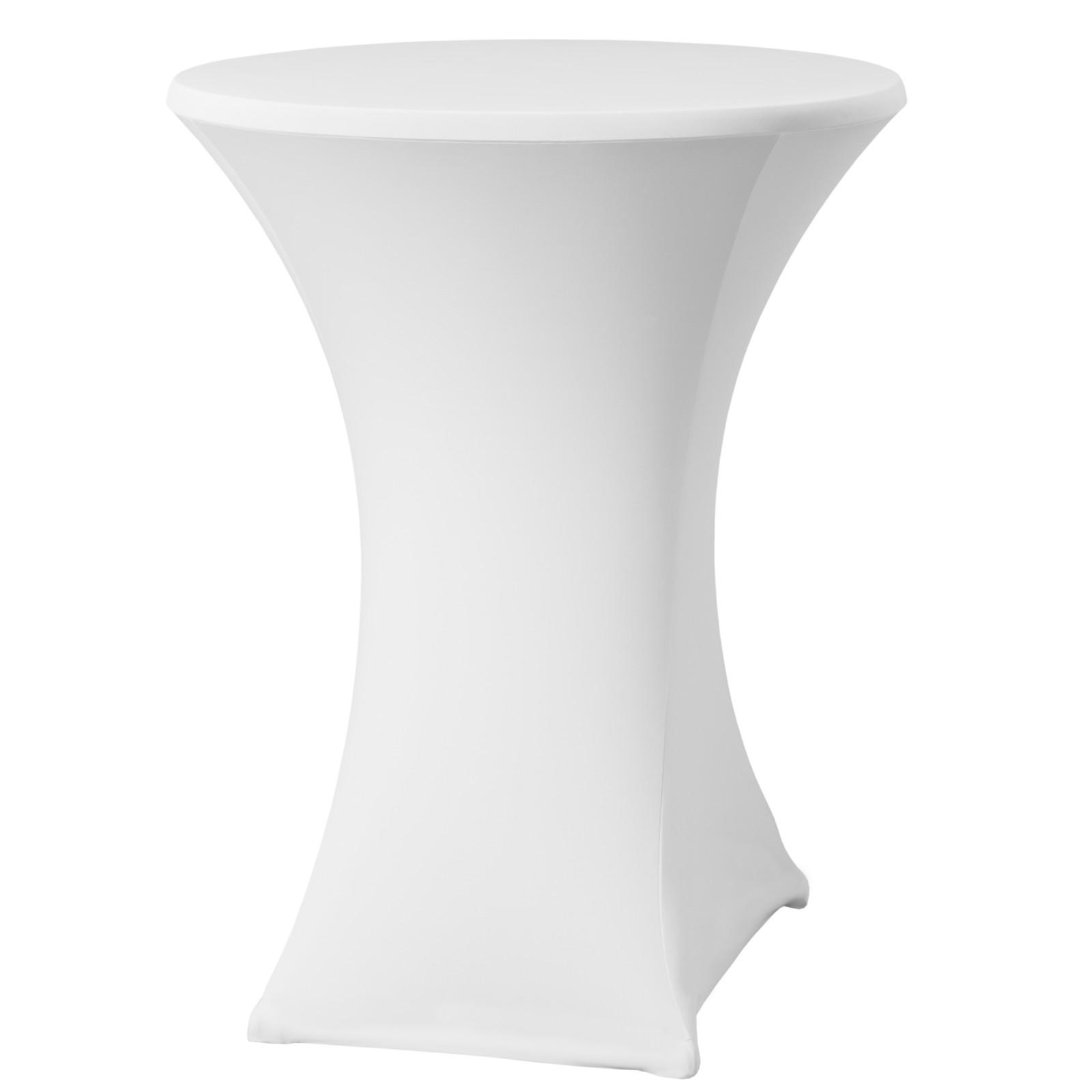 Runder Tischdecke, bügelfrei, Durchmesser 80cm, Jersey-Stoff, weiß - Hendi 813157 80cm weiß
