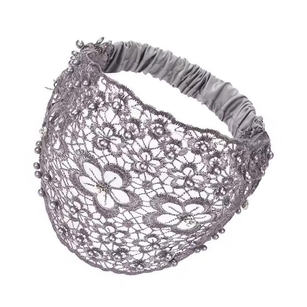 Beadwork Flower Hair Hoop for Women Elegant Flapper Costume Headband Nonslip Fascinator Hairband for Masquerades Event